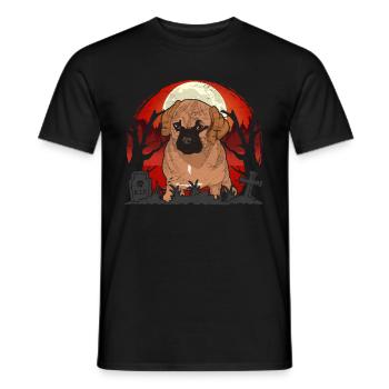 Vollmond Hund Geschenk Gruseliges Halloween Puggle - Männer T-Shirt - Schwarz - Vorne - AI Model Male 178 light (178cm)