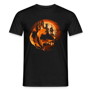 Moon Dog Cadeau Halloween Berger Allemand - T-shirt homme - noir - Devant - AI Model Male 178 light (178cm)