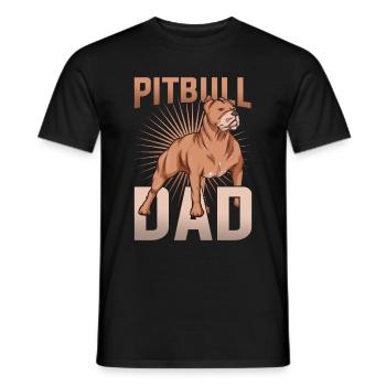 Chiens Papa Propriétaires de chiens Cadeau de fête des pères Pitbull - T-shirt homme - noir - Devant - AI Model Male 178 light (178cm)