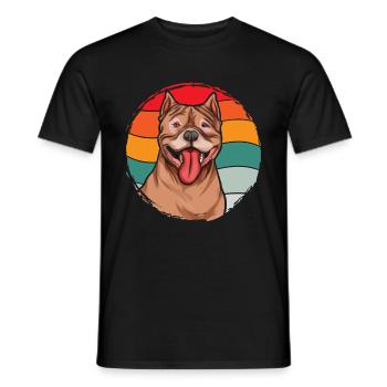 Retro Hunde Hundeliebhaber Geschenk Pitbull - Männer T-Shirt - Schwarz - Vorne - AI Model Male 178 light (178cm)