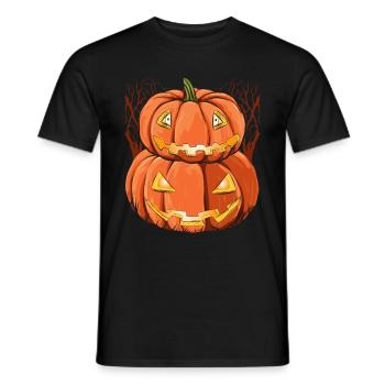 Halloween Kostüm Geschenk Jack O Lantern Kürbis - Männer T-Shirt - Schwarz - Vorne - AI Model Male 178 light (178cm)