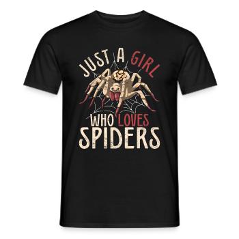 Nur ein Mädchen das Spinnen liebt Arachnide Spinne - Männer T-Shirt - Schwarz - Vorne - AI Model Male 178 light (178cm)