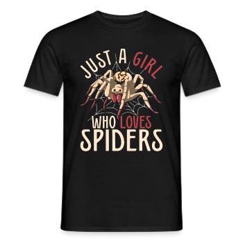 Arachnide Tierliebhaber Mädchen Geschenk Spinne - Männer T-Shirt - Schwarz - Vorne - AI Model Male 178 light (178cm)