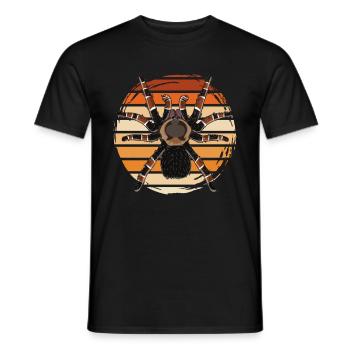 Retro Vogelspinne Tarantel Spinne - Männer T-Shirt - Schwarz - Vorne - AI Model Male 178 light (178cm)