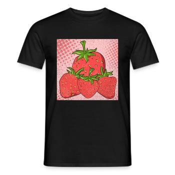 Erdbeeren Sommer Frucht Obst Geschenk Erdbeere - Männer T-Shirt - Schwarz - Vorne - AI Model Male 178 light (178cm)