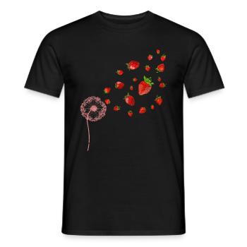 Fruits rouges Fruit Cadeau Pissenlit Fraise - T-shirt homme - noir - Devant - AI Model Male 178 light (178cm)