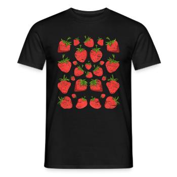 Fraises Fruits rouges Fruit Cadeau Fraise - T-shirt homme - noir - Devant - AI Model Male 178 light (178cm)