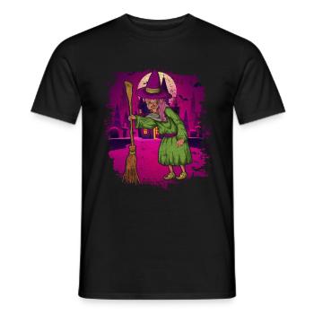 Witches Broom Full Moon Halloween Gift Witch - Men's T-Shirt - black - Front - AI Model Male 178 light (178cm)
