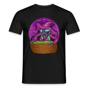 Effrayant Halloween Chapeau de sorcière Cadeau Sorcière - T-shirt homme - noir - Devant - AI Model Male 178 light (178cm)