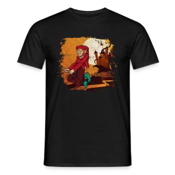 Vollmond Hexen Besen Gruseliges Halloween Hexe - Männer T-Shirt - Schwarz - Vorne - AI Model Male 178 light (178cm)