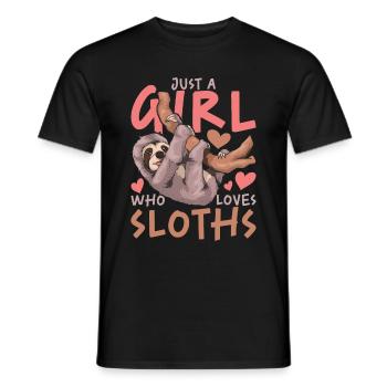 Tropisches Tier Mädchen Geschenk Zoo Faultier - Männer T-Shirt - Schwarz - Vorne - AI Model Male 178 light (178cm)