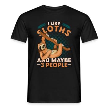 Tierliebhaber Exotisches Tier Lustiges Faultier - Männer T-Shirt - Schwarz - Vorne - AI Model Male 178 light (178cm)