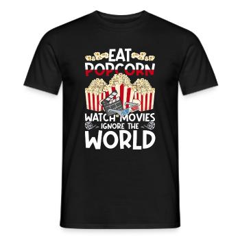 Kino Snack Kinofilm Geschenk Lustiges Popcorn - Männer T-Shirt - Schwarz - Vorne - AI Model Male 178 light (178cm)