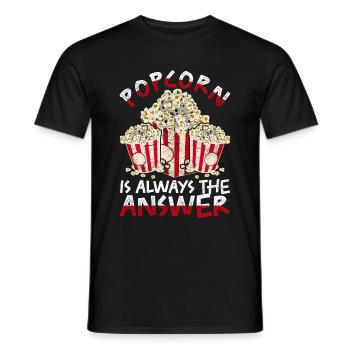 Popcorn est toujours la réponse Popcorn drôle - T-shirt homme - noir - Devant - AI Model Male 178 light (178cm)