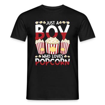 Nur ein Junge der Popcorn liebt Snack Popcorn - Männer T-Shirt - Schwarz - Vorne - AI Model Male 178 light (178cm)