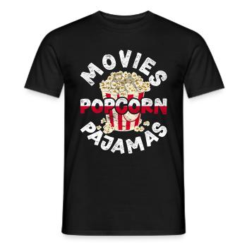 Filme Popcorn Pajamas Geschenk Lustiges Popcorn - Männer T-Shirt - Schwarz - Vorne - AI Model Male 178 light (178cm)