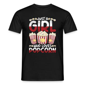 Juste une fille qui aime le pop-corn Snack Popcorn - T-shirt homme - noir - Devant - AI Model Male 178 light (178cm)
