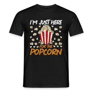 Ich bin nur hier für das Popcorn Lustiges Popcorn - Männer T-Shirt - Schwarz - Vorne - AI Model Male 178 light (178cm)