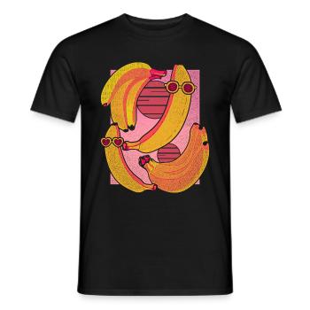 Retro Bananen Sonnenbrille Frucht Geschenk Banane - Männer T-Shirt - Schwarz - Vorne - AI Model Male 178 light (178cm)