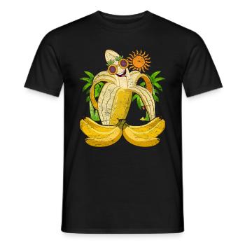 Summer Fruit Palm Gift Sunglasses Banana - Men's T-Shirt - black - Front - AI Model Male 178 light (178cm)