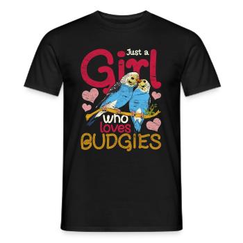 Bird Lover Animal Girl Gift Budgie - Men's T-Shirt - black - Front - AI Model Male 178 light (178cm)