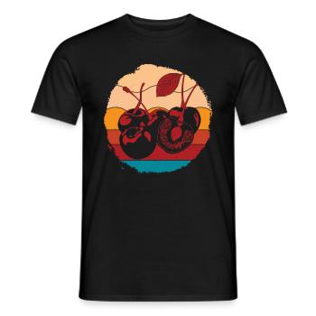 Retro Summer Fruit Cherry Lover Gift Cherry - Men's T-Shirt - black - Front - AI Model Male 178 light (178cm)