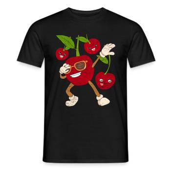 Cool Lunettes de soleil Fruit Cadeau Dabbing Cerise - T-shirt homme - noir - Devant - AI Model Male 178 light (178cm)