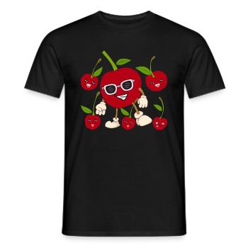 Summer Fruit Sunglasses Fruit Gift Cherry - Men's T-Shirt - black - Front - AI Model Male 178 light (178cm)