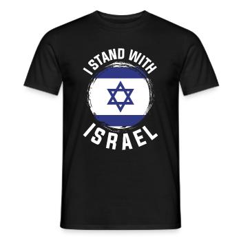Drapeau israélien Étoile de David Cadeau Israël - T-shirt homme - noir - Devant - AI Model Male 178 light (178cm)
