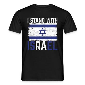 I stand by Israel flag gift Israel - Men's T-Shirt - black - Front - AI Model Male 178 light (178cm)