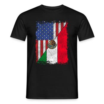 Mexican Flag USA Gift American Mexico - Men's T-Shirt - black - Front - AI Model Male 178 light (178cm)