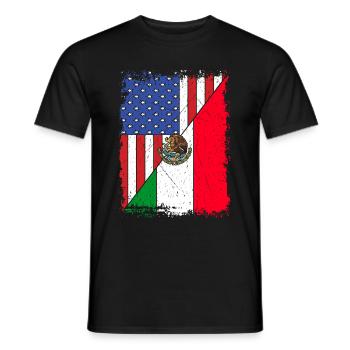 Drapeau mexicain des États-Unis Cadeau américain Mexique - T-shirt homme - noir - Devant - AI Model Male 178 light (178cm)