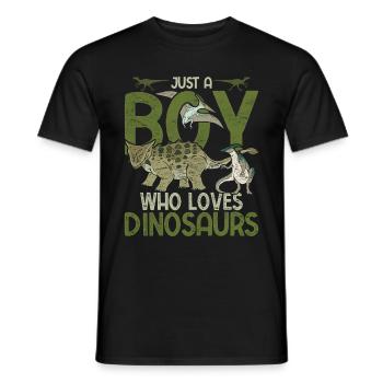 Nur ein Junge der Dinosaurier liebt Paläontologie - Männer T-Shirt - Schwarz - Vorne - AI Model Male 178 light (178cm)