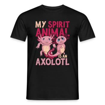 Salamandre Mon animal spirituel est un axolotl - T-shirt homme - noir - Devant - AI Model Male 178 light (178cm)