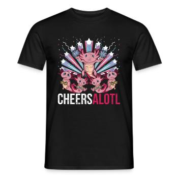 Cheersalotl Pet Gift Cheerleader Axolotl - T-shirt homme - noir - Devant - AI Model Male 178 light (178cm)
