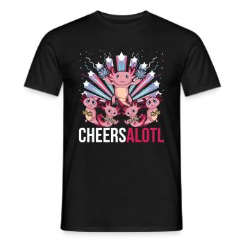 Cheersalotl Amphibian Cadeau Cheerleading Axolotl - T-shirt homme - noir - Devant - AI Model Male 178 light (178cm)
