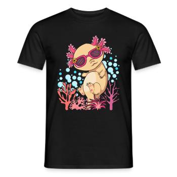 Queue amphibien Cool Lunettes de soleil Cadeau Axolotl - T-shirt homme - noir - Devant - AI Model Male 178 light (178cm)