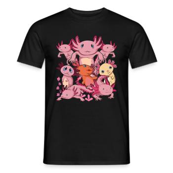 Salamandre Amphibien Animal Cadeau Mignon Axolotl - T-shirt homme - noir - Devant - AI Model Male 178 light (178cm)