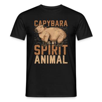 Das Capybara ist mein spirituelles Tier Capybara - Männer T-Shirt - Schwarz - Vorne - AI Model Male 178 light (178cm)
