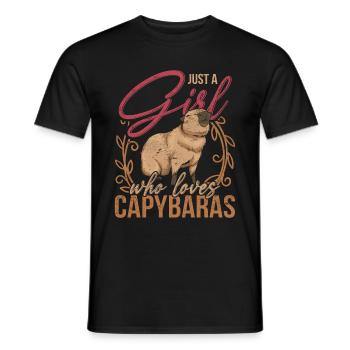 Only one girl who loves capybaras Capybara - Men's T-Shirt - black - Front - AI Model Male 178 light (178cm)