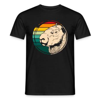 Animal Lover Rodent Gift Retro Capybara - Men's T-Shirt - black - Front - AI Model Male 178 light (178cm)