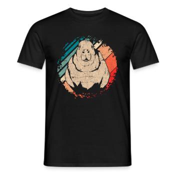 Rodent Animal Lover Gift Retro Capybara - Men's T-Shirt - black - Front - AI Model Male 178 light (178cm)