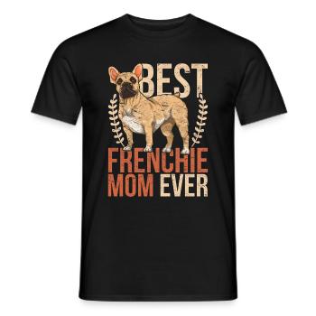 Beste Frenchie Mama Hunde Französische Bulldogge - Männer T-Shirt - Schwarz - Vorne - AI Model Male 178 light (178cm)