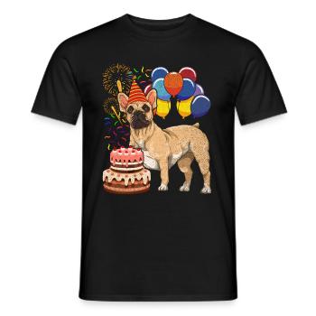 Dog Birthday Gift French Bulldog - Men's T-Shirt - black - Front - AI Model Male 178 light (178cm)