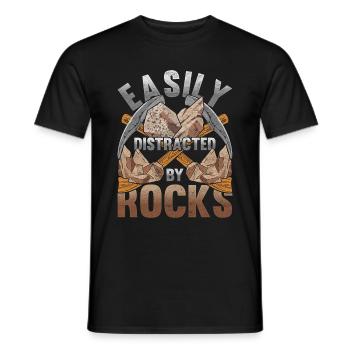 Leicht abgelenkt von Steinen Lustiges Geologie - Männer T-Shirt - Schwarz - Vorne - AI Model Male 178 light (178cm)