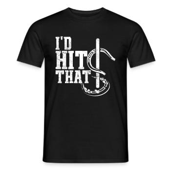 Pferd Ich würde das treffen Lustiges Hufeisen - Männer T-Shirt - Schwarz - Vorne - AI Model Male 178 light (178cm)