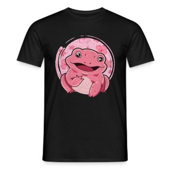 Süße Amphibien Geschenk Blumen Kawaii Frosch - Männer T-Shirt - Schwarz - Vorne - AI Model Male 178 light (178cm)