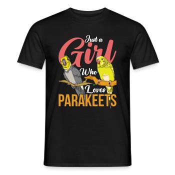 Bird Lover Bird Girl Gift Parakeet - Men's T-Shirt - black - Front - AI Model Male 178 light (178cm)