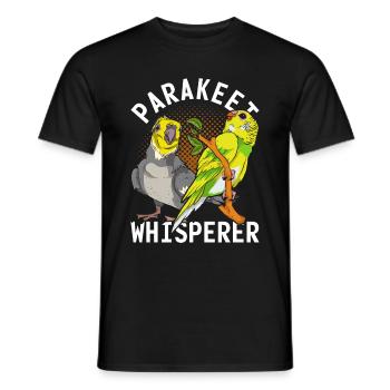Bird Lover Bird Whisperer Gift Parakeet - Men's T-Shirt - black - Front - AI Model Male 178 light (178cm)
