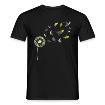 Bird Lover Bird Gift Dandelion Parakeet - Men's T-Shirt - black - Front - AI Model Male 178 light (178cm)